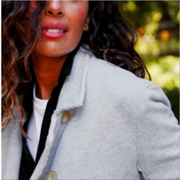 Frank & Eileen Belfast Triple Fleece Peacoat Jacket In Gray Melange Size Medium - Picture 5 of 14